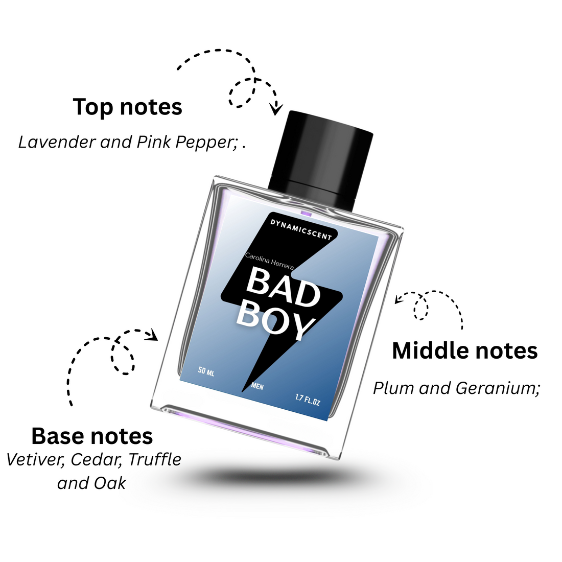Carolina Herrera Bad Boy Eau de Toilette by Dynamic Scent – 50ml (Men)